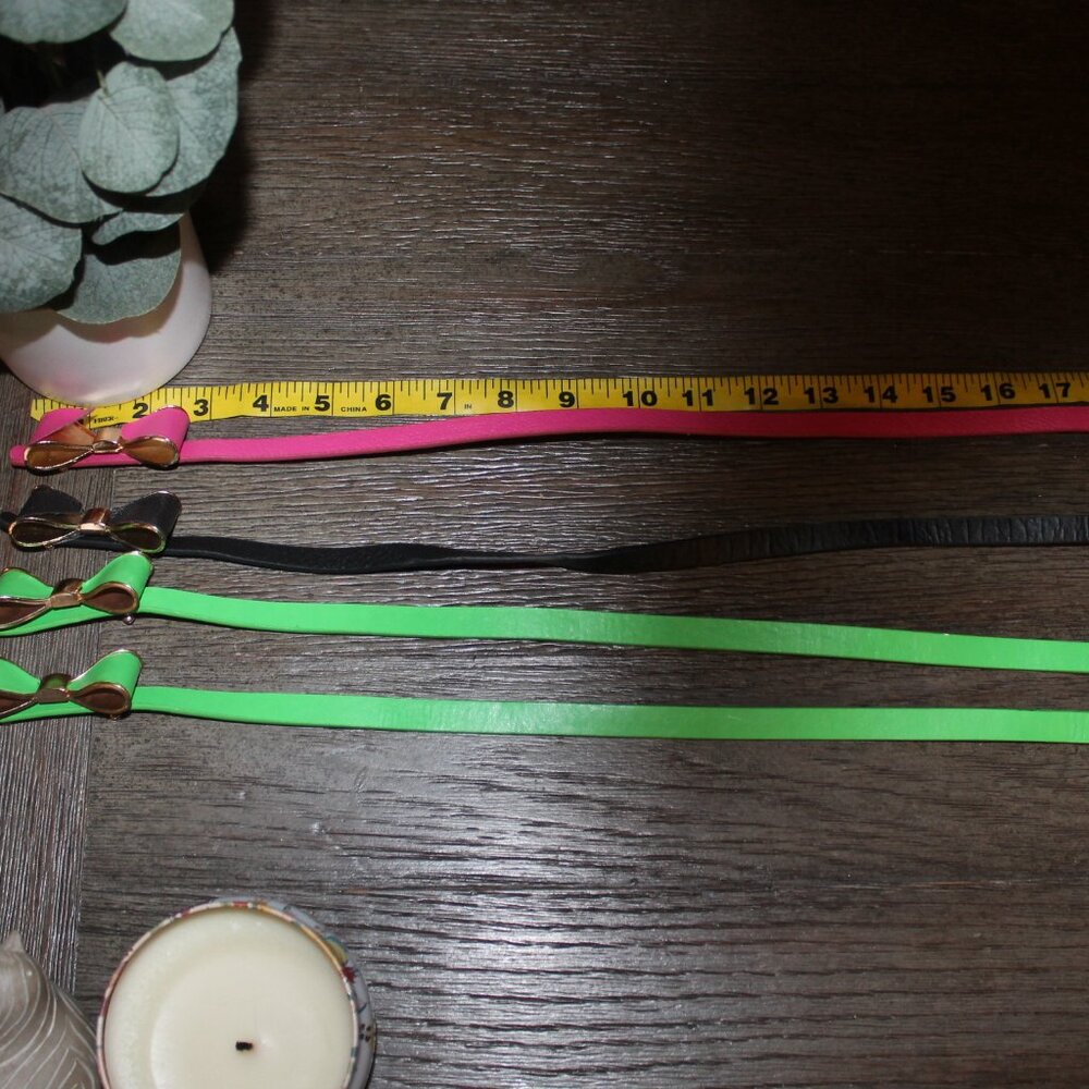 womens dress belts w/ bow buckle  lot of 4